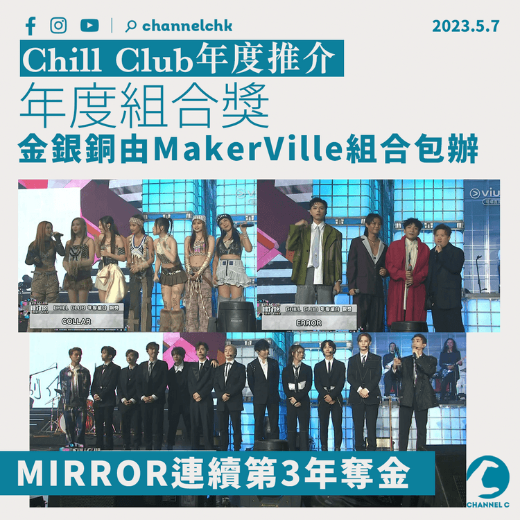 Chill Club年度推介｜MakerVille包辦組合獎　MIRROR再奪金