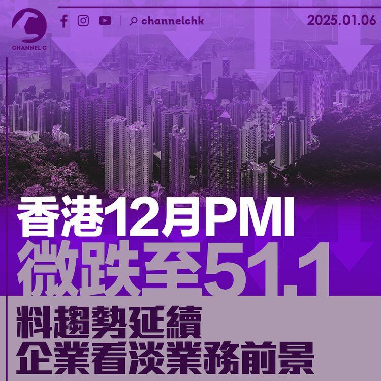 香港12月PMI微跌至51.1　料趨勢延續　企業看淡業務前景