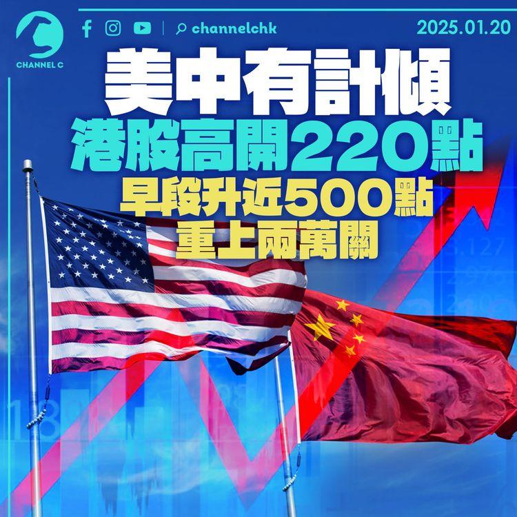 美中有計傾港股高開220點　早段升近500點重上兩萬關