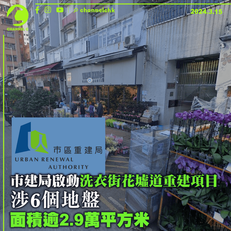 市建局啟動洗衣街花墟道重建項目　涉6個地盤　面積逾2.9萬平方米