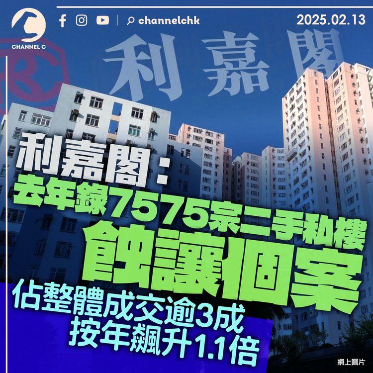 利嘉閣：去年錄7,575宗二手私樓蝕讓個案　佔整體成交逾3成 按年飆升1.1倍